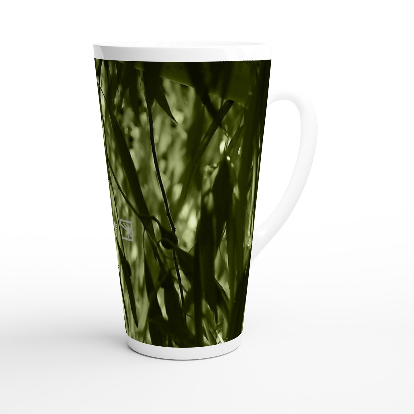 BLUE DOLPHIN PEACE - BOTANICAL V2008/300 - White Latte 17oz Ceramic Mug