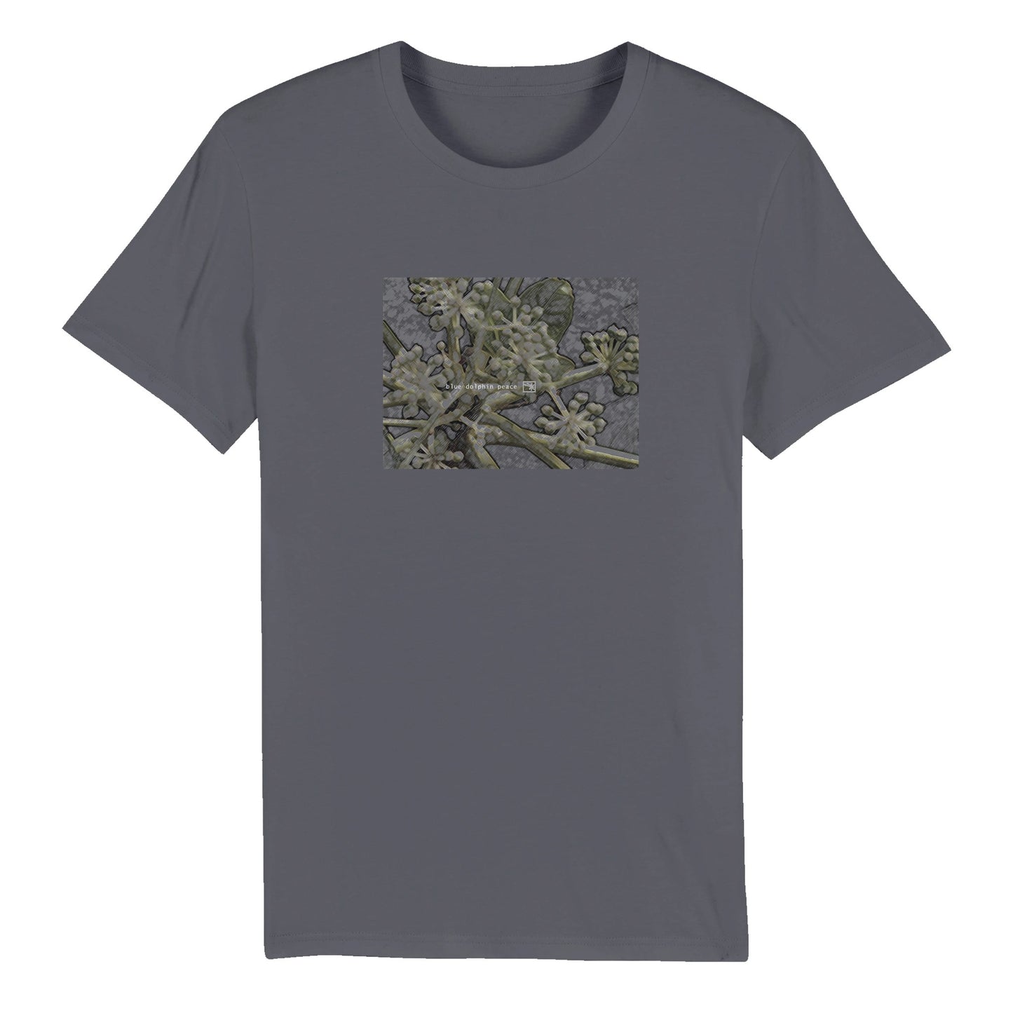 BLUE DOLPHIN PEACE BOTANICAL VERSION 2008/017 - Organic Unisex Crewneck T-shirt