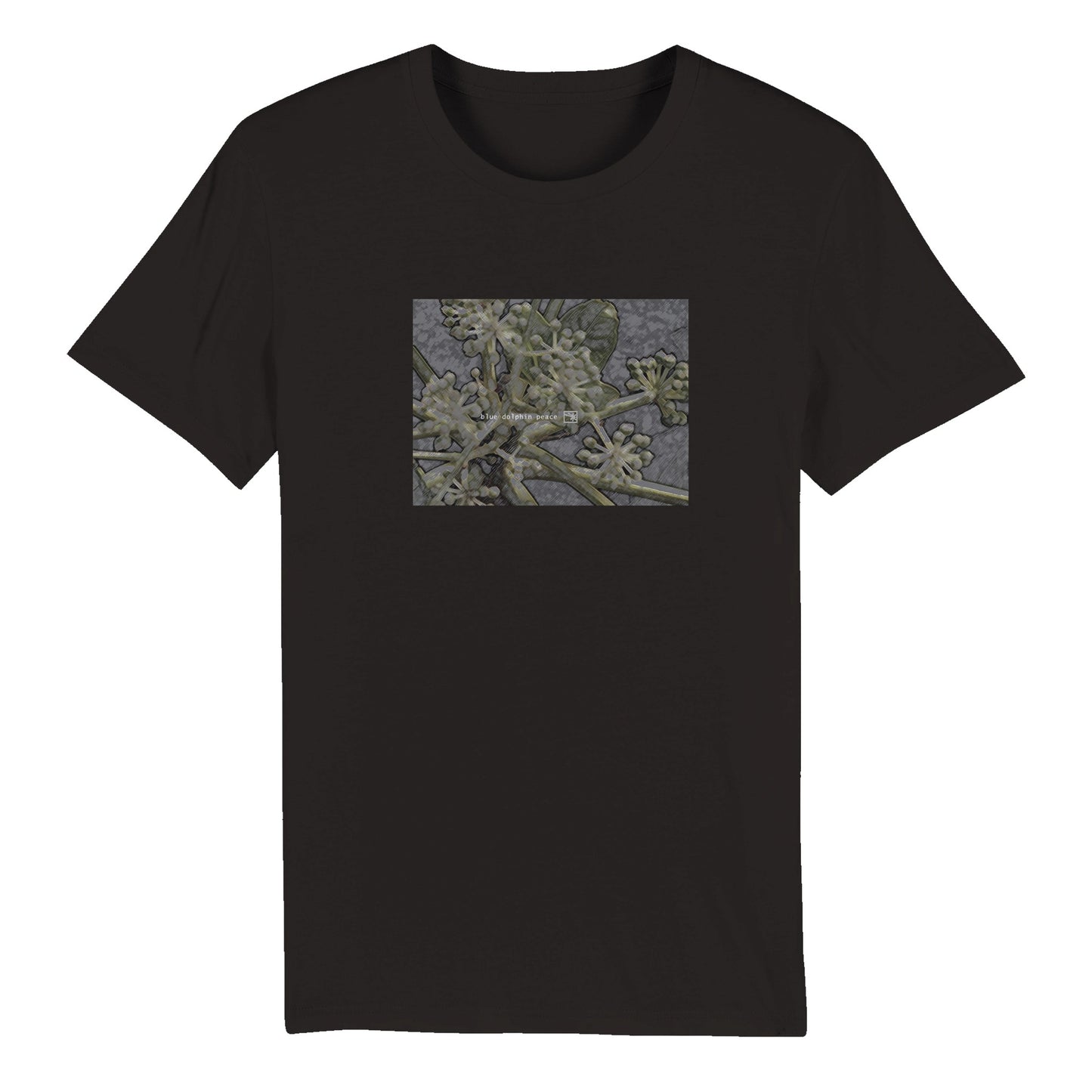BLUE DOLPHIN PEACE BOTANICAL VERSION 2008/017 - Organic Unisex Crewneck T-shirt