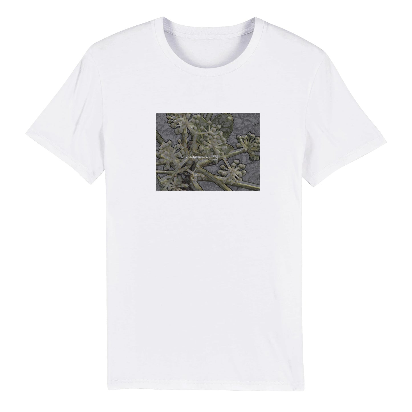 BLUE DOLPHIN PEACE BOTANICAL VERSION 2008/017 - Organic Unisex Crewneck T-shirt