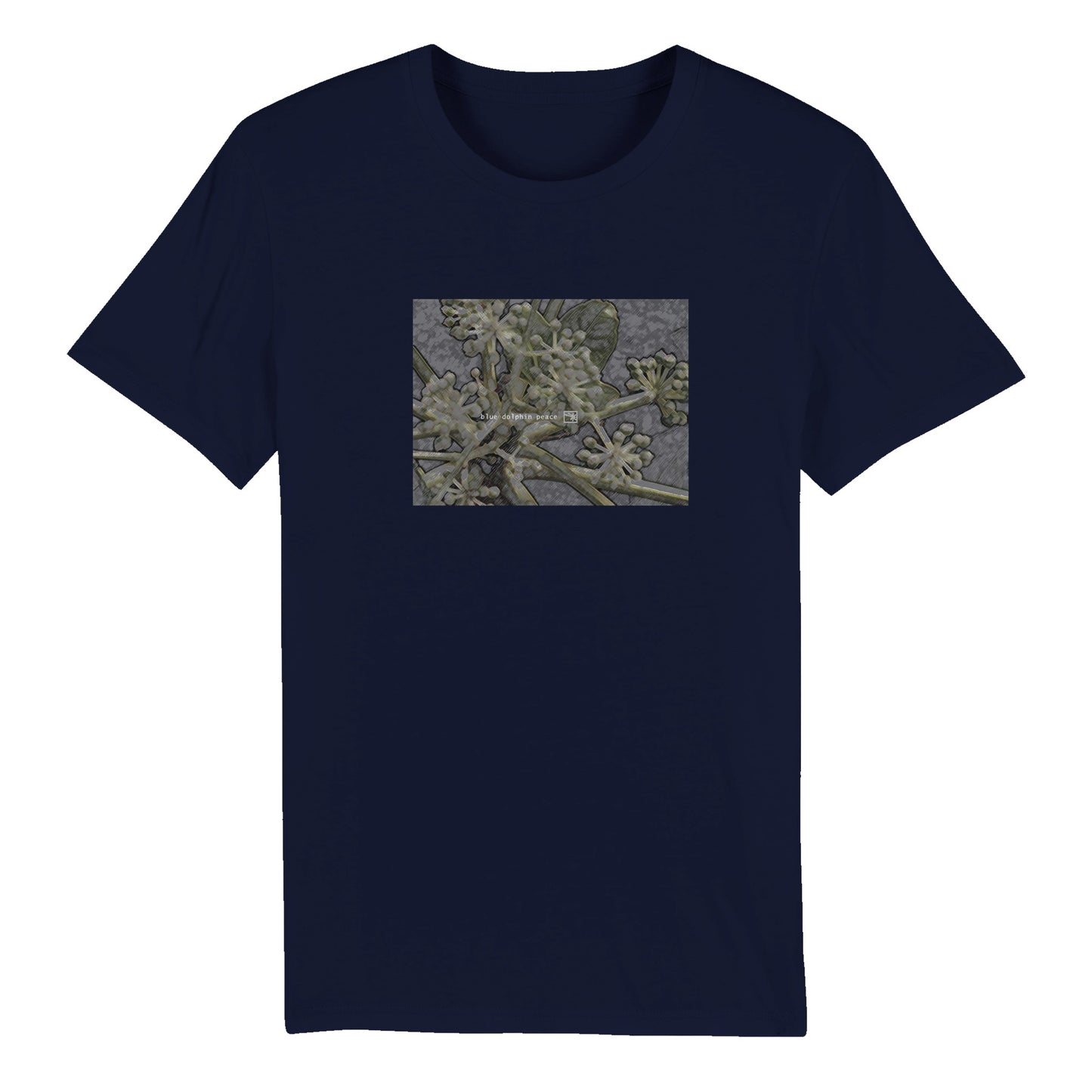 BLUE DOLPHIN PEACE BOTANICAL VERSION 2008/017 - Organic Unisex Crewneck T-shirt