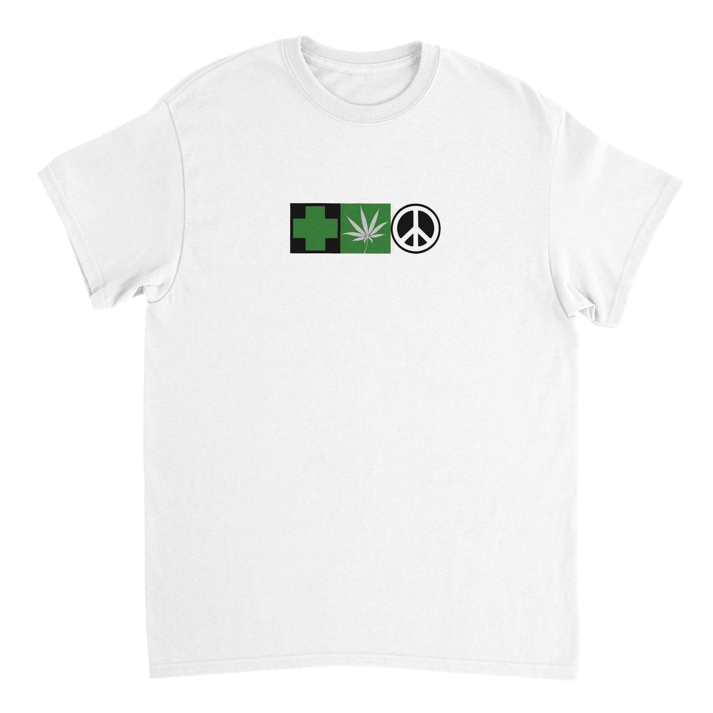 GREEN HEMP PEACE LOGO 2.0 - Heavyweight Unisex Crewneck T-shirt