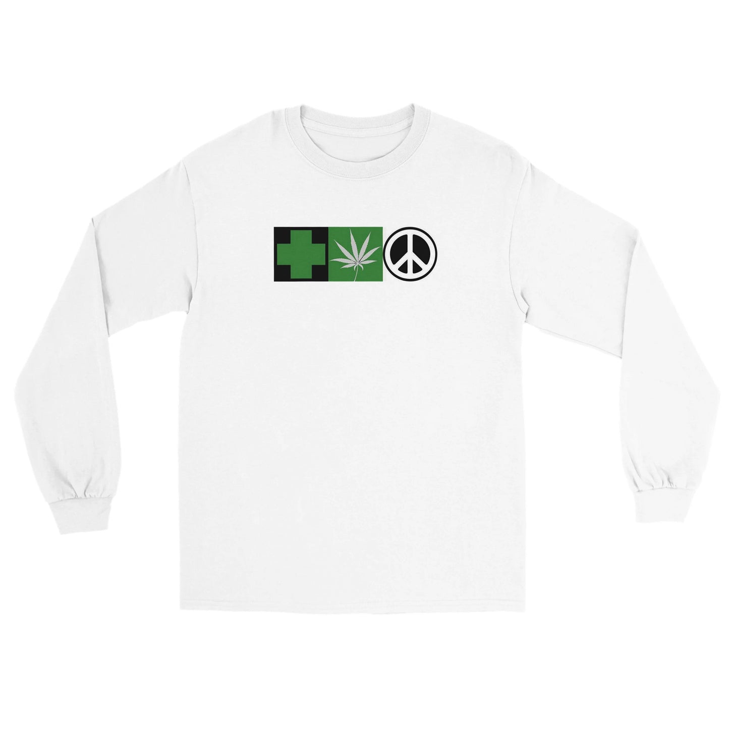 GREEN HEMP PEACE LOGO 2.0 - Classic Unisex Longsleeve T-shirt