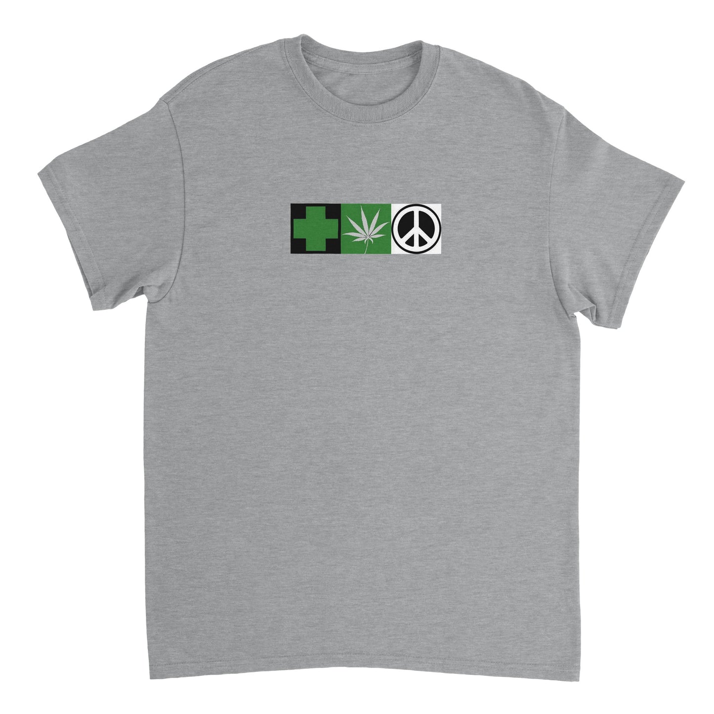 GREEN HEMP PEACE LOGO 2.0 - Heavyweight Unisex Crewneck T-shirt